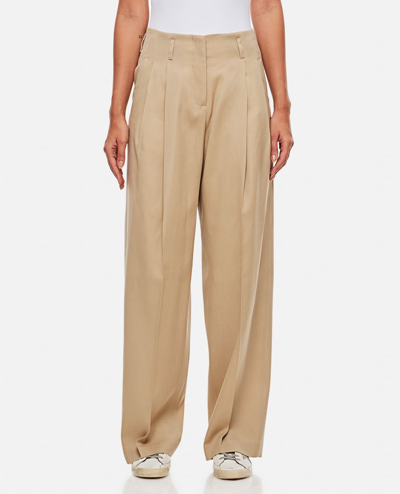 Golden Goose Flavia Wide Leg Pants In Beige