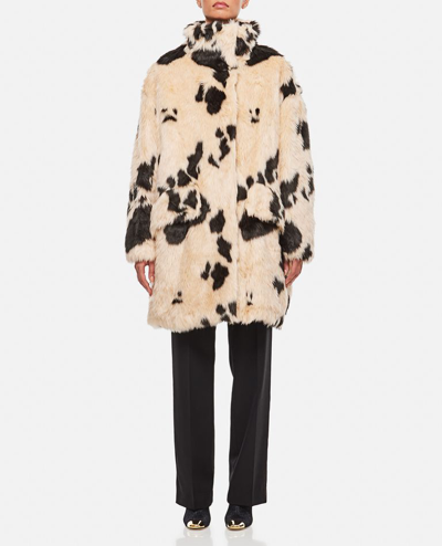 Stand Studio Doona Cow Print Coat In White