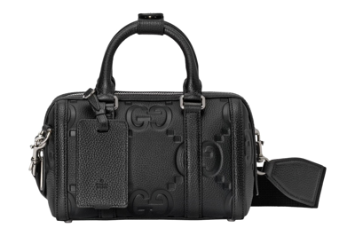 Pre-owned Gucci Jumbo Gg Mini Duffle Bag Black