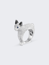 Mio Harutaka Kitty Ring In 18k White Gold