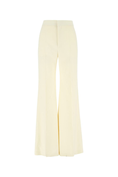 Chloé Ribbed Wool Wide-leg Pants In White
