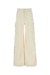 Chloé Chloe Ivory Denim Wide Leg Jeans In White