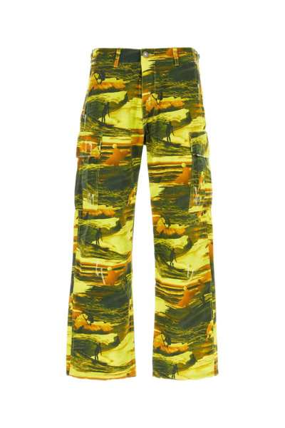 Erl Graphic-print Wide-leg Trousers In  Acid Sunset