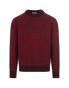 LANVIN LANVIN SWEATER WITH AND BURGUNDY CHEVRON MOTIF