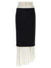 MM6 MAISON MARGIELA MM6 MAISON MARGIELA DOUBLE LAYER MIDI SKIRT