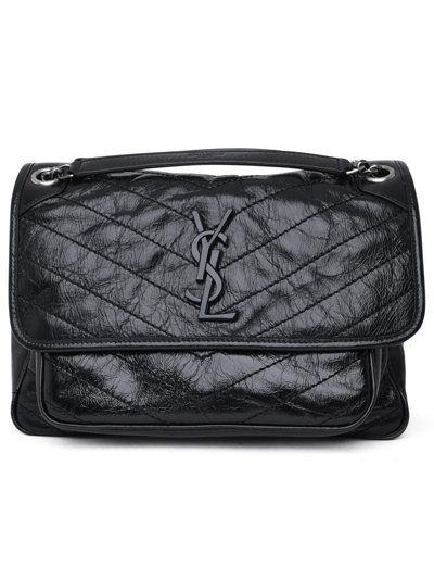 Saint Laurent Niki Large Leather Shoulder Bag In Black