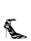 Tom Ford Padlock Zebra-print Velvet Pumps In Black