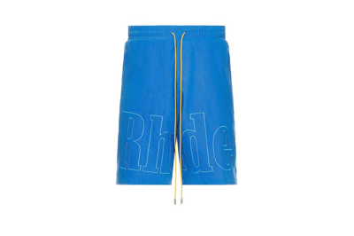 Pre-owned Rhude Embroidered Shorts Electric Blue