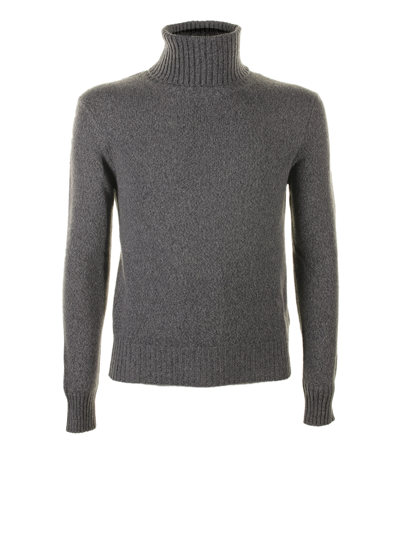 Ami Alexandre Mattiussi Gray Cashmere Turtleneck Men In Heather Grey