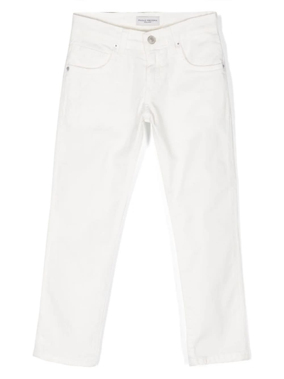 Paolo Pecora Kids' Mid-rise Straight-leg Jeans In White