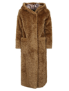 Herno Faux Fur Hooded Coat In Sand