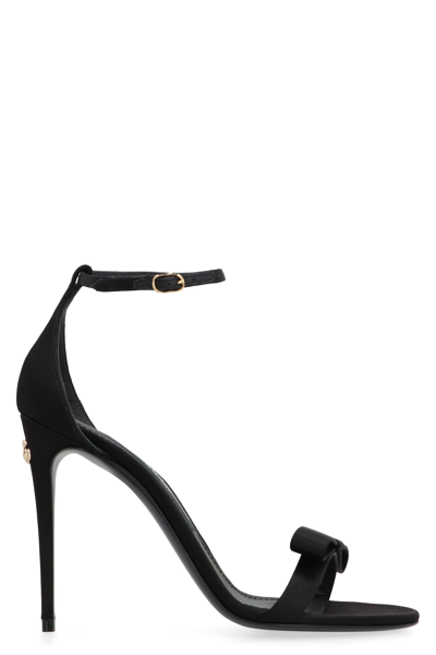 Dolce & Gabbana Satin Sandals In Black