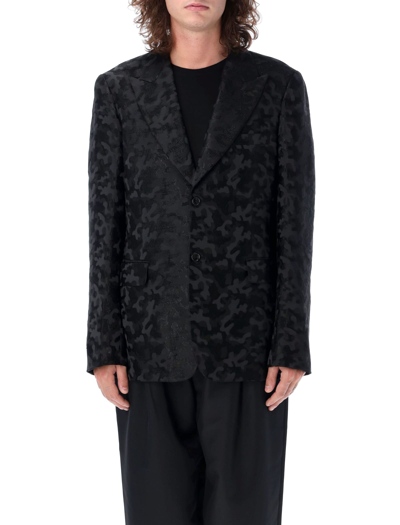 Comme Des Garçons Homme Deux Blazer Camou Jaquard In Black