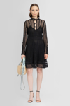 Chloé Chloe Black Linen Blend Mini Dress In Black