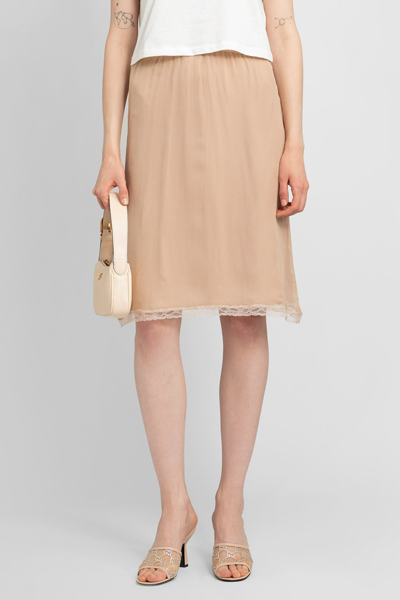 Gucci Women Crepe De Chine Skirt In Pink