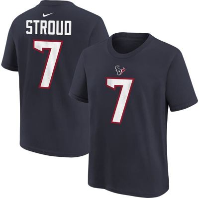 Nike Kids' Little Boys And Girls  C.j. Stroud Navy Houston Texans Player Name And Number T-shirt