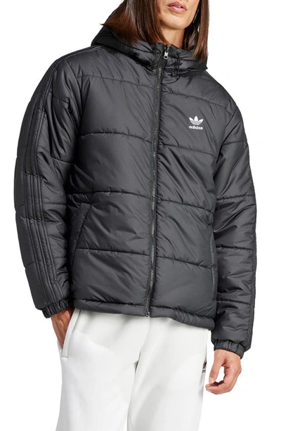 Adidas Originals Adicolor Reversible Quilted Jacket In Black/ Grey