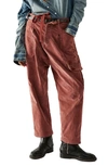 Free People Bay To Breakers Destroyed Cargo Pants In Roasted Russet