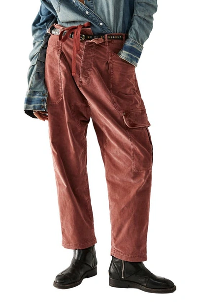 Free People Bay To Breakers Destroyed Cargo Trousers In Roasted Russet