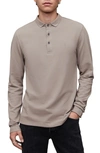 Allsaints Reform Slim Fit Long Sleeve Polo Shirt In Stone Taupe