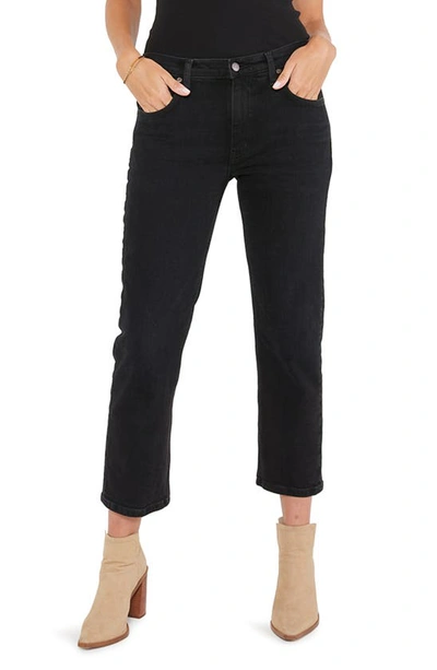 Etica Tyler Vintage Straight-leg Cropped Jeans With Raw Hem In Black