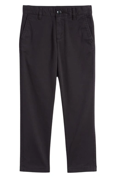 Nordstrom Kids' Slim Stretch Flat Front Chinos In Black