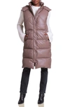 Avec Les Filles Faux-ever Leather™ Longline Thermal Puff™ Puffer Vest In Caribou