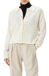 Sophie Rue Janie Collared Cashmere & Wool Cardigan In Ivory