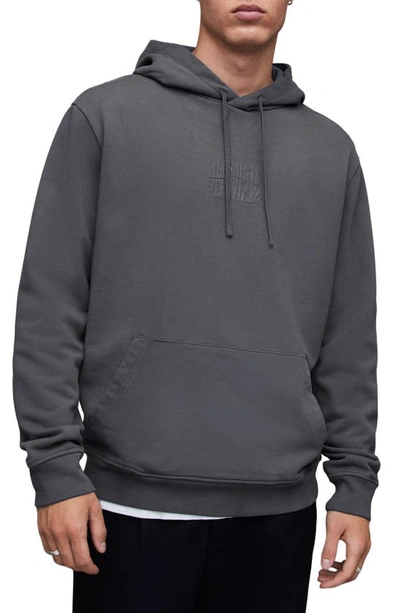 Allsaints Varden Cotton Relaxed Fit Hoodie In Wind Grey
