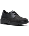 Clarks Calla Ruby Leather Flat In Black