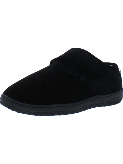 Old Friend Mens Suede Ankle Bootie Slippers In Black