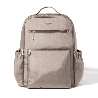 Baggallini Tribeca Expandable Laptop Backpack In Sterling Shimmer