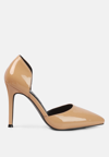 London Rag Candy Cane Patent Pu Slip On Stiletto Heels In Latte