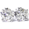 Pompeii3 3 Ct Round Lab Created Diamond Screw Back Studs 14k White Gold In Multi