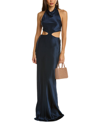 Amanda Uprichard Kaye Silk Maxi Dress In Blue