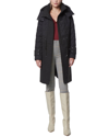 Andrew Marc Rhombus Quilted Long Jacket In Black