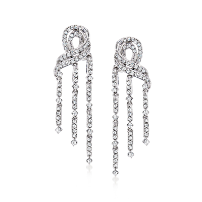Ross-simons Diamond Chandelier Earrings In Sterling Silver