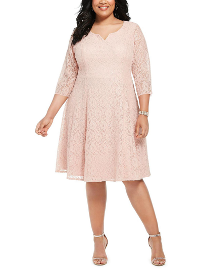 Slny Womens Sequined Lace Cocktail Dress In Pink