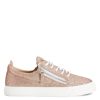 Giuseppe Zanotti Nicki Glitter-finish Sneakers In Beige