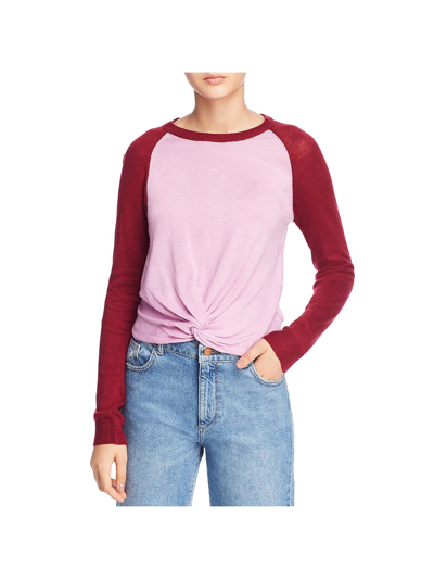Heartloom Charlie Womens Wool Blend Raglan Sleeves Sweater In Pink