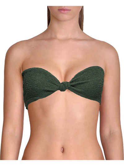 Bondeye Sahara Womens Knot-front Bandeau Bikini Swim Top In Green
