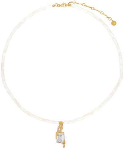 Alan Crocetti White Raver Melt Necklace In Gold Vermeil