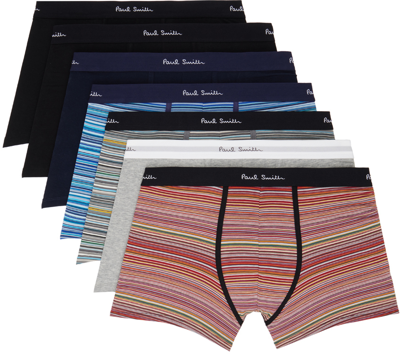 Paul Smith Pack Of Seven Cotton-blend Boxer Briefs In 1a Multicolour