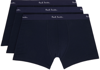 PAUL SMITH THREE-PACK NAVY LONG BOXER BRIEFS