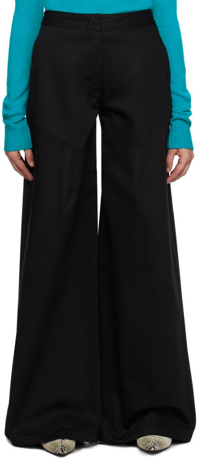 Jil Sander Black Wide-leg Denim Trousers In 001 Black