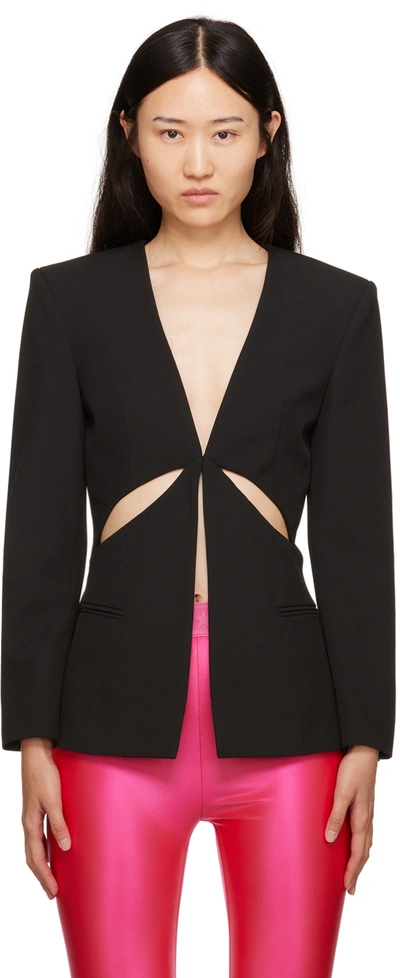 Versace Jeans Couture Cut-out Tailored Jacket In Black