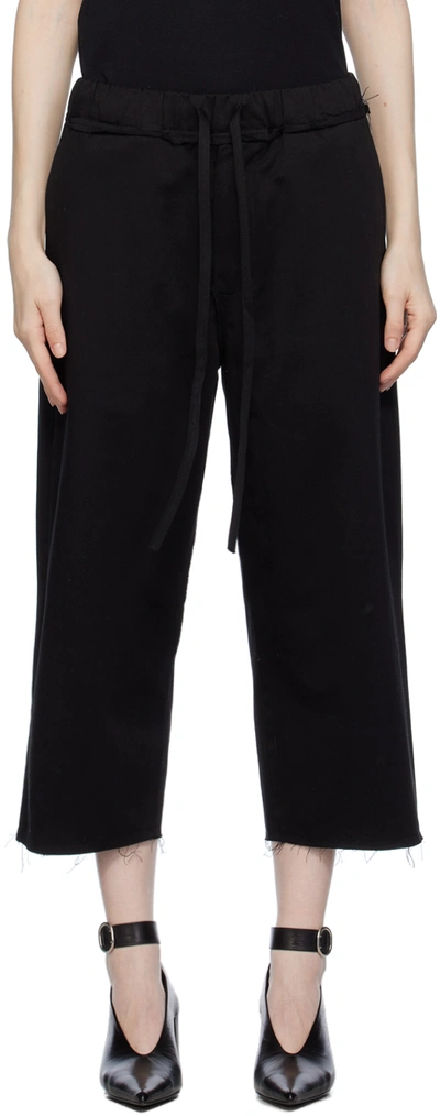 Airei Black Drawstring Trousers In Black 1