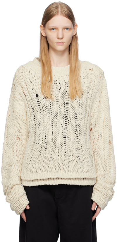 Airei Off-white Layered Sweater In Natural 1