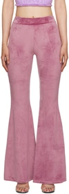 Gcds Velvet Flared Trousers In 62 Mauve