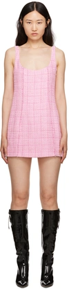 Gcds Backless Tweed Minidress In 06 Pink